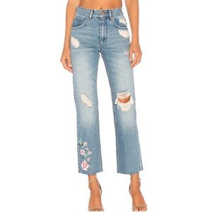 Anine Bing Embroidered Jeans